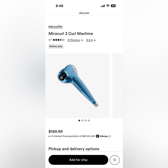 BaBylissPRO Nano Titanium Automatic Curler - Shiny Blue - Picture 4 of 4